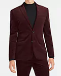 Extra Slim Solid Burgundy Corduroy Suit Jacket Purple Men's 44